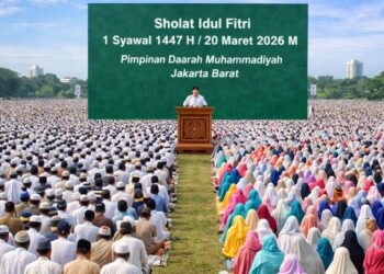 Jadwal Shalat Idul Fitri 1447 H / 2026 M Muhammadiyah Jakarta Barat